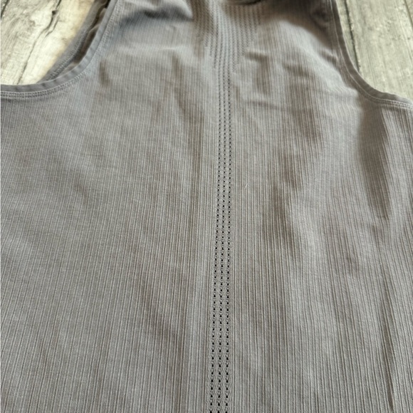 Athleta Pura Tank Top Medium Ribbed Cotton Nylon Gray Seamless Fitted - Picture 4 of 7
